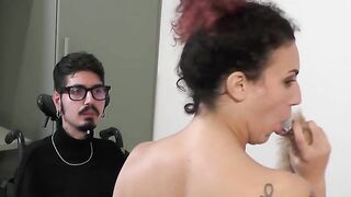 Bambi Maso submits to her disabled mental tutor and gets screwed - dialogues in Italian (Full video on Sheer)