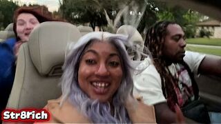 Three-some Str8rich meet two baddies and bang 'em in the ass after school