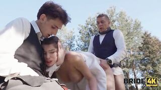 BRIDE4K. Hot Bride Tries two Weenies