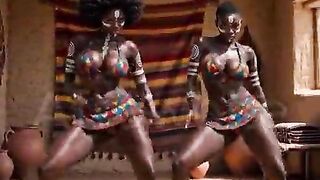 African afro black ebony nigerian naija teen village sexy curvy dark skin playgirl raw drilled in market public scene raw, no screwing-rubber by a local young trader by fellatio aka bj, missionary sex [AI Generated]