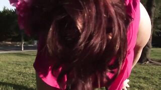 Wild nympho with big titties takes a solid cock