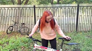 The stranger on the bicycle turned out to be a very hot beauty.
