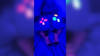 Gamer butt in neon colors