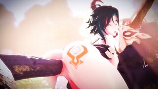 two Mitachurls Bang Hard in Xiao! (Fem xiao) Genshin Impact