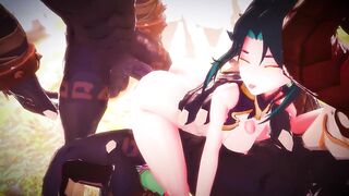 two Mitachurls Bang Hard in Xiao! (Fem xiao) Genshin Impact