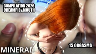 15 Hot Cum endings in Twat and Mouth. Creampie Compilation Mineral Lips