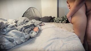 Quicky doggystyle, he cums inside her