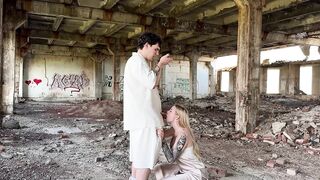 This blonde beauty came with me in an abandoned building