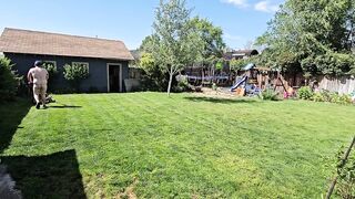 Watch me catch some sun and mow my lawn exposed! Hope noone saw! Or maybe I do.