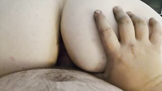 Amateur BBW golden-haired bouncing on penis.