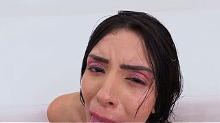 Que rico mami! she's lactading. bit tits. White beauty. cum in the mouth. DAP. anal