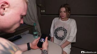 Short Hair Golden-haired Gets Drilled Hard in Train Compartment