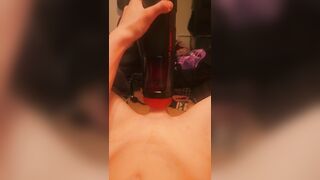 Trans hotty Willow Whips plays with a bang machine