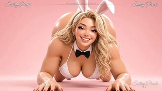 Massive Blonde Bunny Girl Shows YOU Her Biggest Oiled Soles - Giantess POV Tease