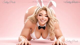 Massive Blonde Bunny Girl Shows YOU Her Biggest Oiled Soles - Giantess POV Tease