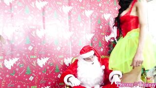 Trans Whore Ana Carolline Fucks Horny Santa at The Mall