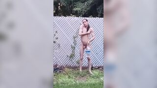 Getting Stripped for an Outdoor Wash\~ Douching With Your Femboy\~ :3