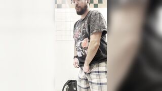 Playing with my jock in public bathrooms