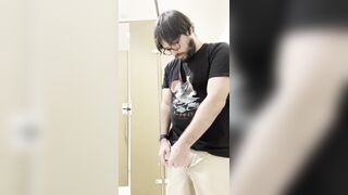 Playing with my jock in public bathrooms