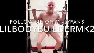 Big homo verbal Muscle Daddy bare squat workout. Full 10 min episode on OnlyFans (lilbodybuildermk2)