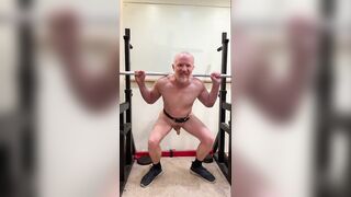 Big homo verbal Muscle Daddy bare squat workout. Full 10 min episode on OnlyFans (lilbodybuildermk2)