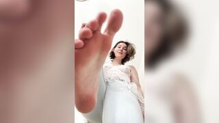 becky martenss teases with her cute feet and vagina