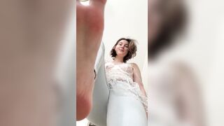 becky martenss teases with her cute feet and vagina