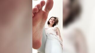 becky martenss teases with her cute feet and vagina