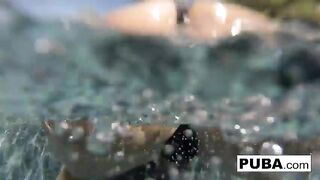 Hot golden-haired masturbates