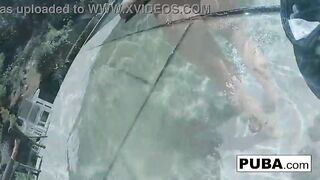 Hot golden-haired masturbates