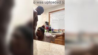 Stretching my taut pussy before couch