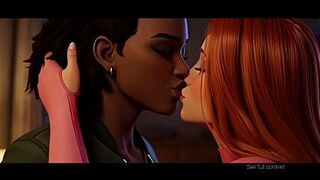 Lesbian AI grok Imagine movie kissing from animated series Invincible Atom Eve and amber TV series anime yuri