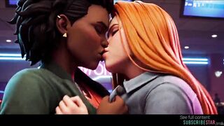 Lesbian AI grok Imagine movie kissing from animated series Invincible Atom Eve and amber TV series anime yuri