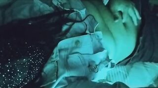 See my cum in my stomach button