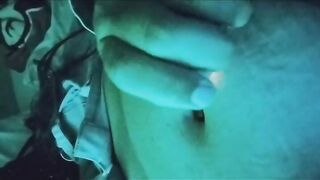 See my cum in my stomach button