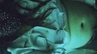 See my cum in my stomach button