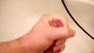 Claude Bombard masturbates and cums in empty bathtub
