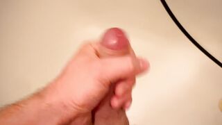 Claude Bombard masturbates and cums in empty bathtub
