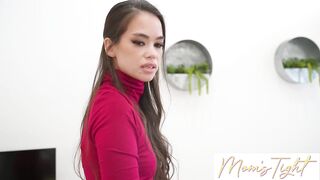 "Off The Couch And Into My Tight Twat Stepson" Tiny Stepmom Angelina Moon Craves Load