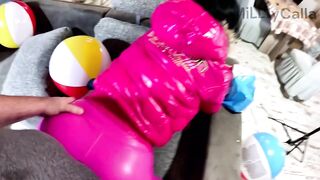 Dom MILF In Pink Downjacket Goes Deepthroat