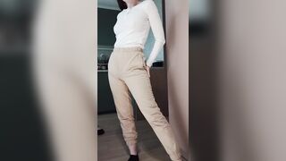 Amateur teasing - slow and fleshly undressing