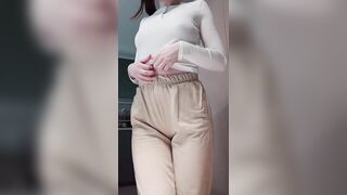 Amateur teasing - slow and fleshly undressing