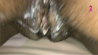 I gave him my creamy cunt and this chab came in it in 1 minute, and I kept shaking my cum-covered butt.