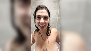Snuck into the campground showers to suck on wang
