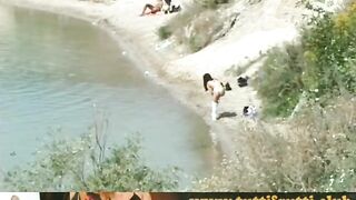 Monica FKK undressed beach fisting