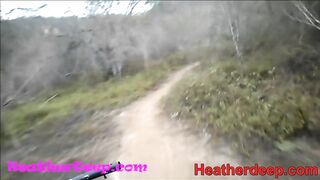 HD Heather Deep explores trail in jungle and get creamthroat