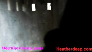 HD Heather Deep explores trail in jungle and get creamthroat