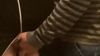 Fingering A Slut's Bald Cunt in Public