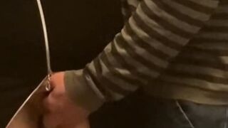 Fingering A Slut's Bald Cunt in Public