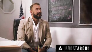 PURE TABOO Desperate Lesbian babes Pixie Smalls & Myra Moans Let Pervert Teacher Fuck 'em To Stop Bully